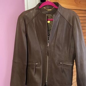 Lala couture brown leather jacket